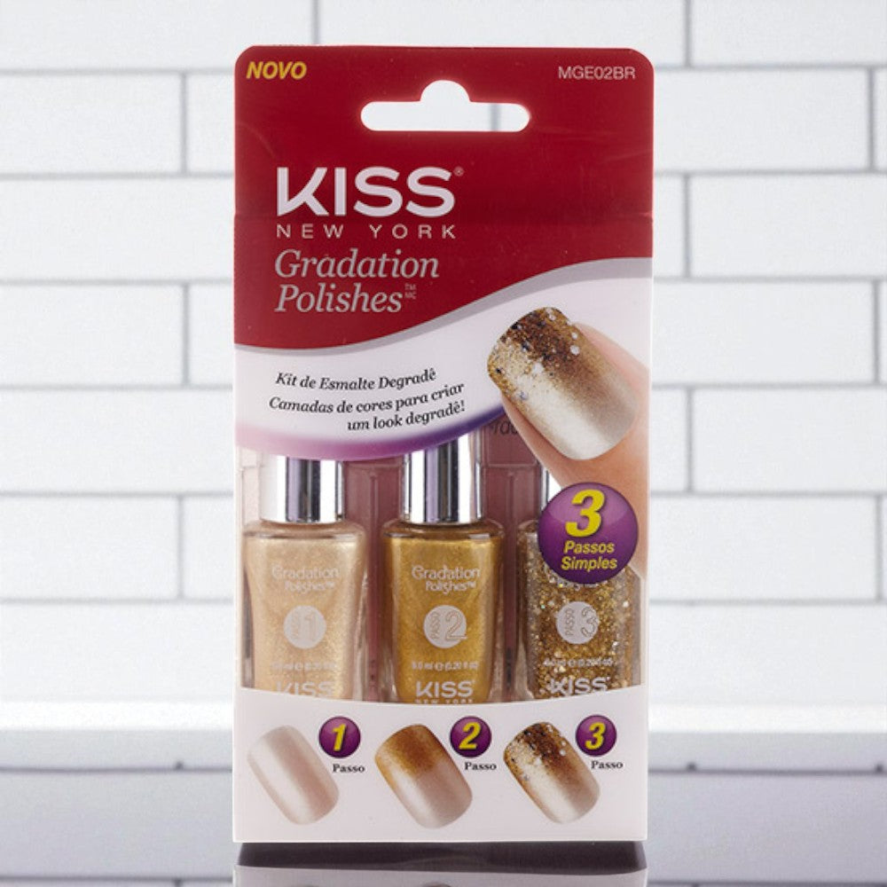 Kiss Kit 3 smalti per unghie sfumato Golden Exposure - 18 ml