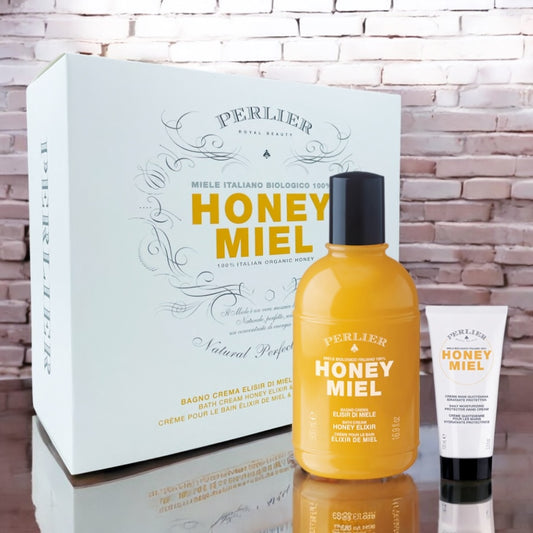 Perlier Cofanetto Honey Miel Bagno Crema e Crema Mani Riparatrice - 500 ml